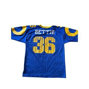 Vintage NFL LA Rams #36 Bettis USA Made Logo Athletic L Blue Football Jersey